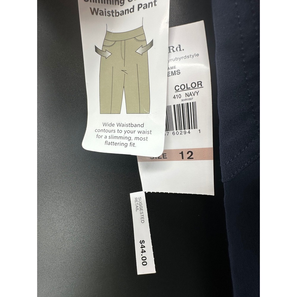 Ruby‎ Rd. Women's Pull-on Solar Millennium Tech Super Stretch Pant NAVY BLUE - Picture 7 of 9